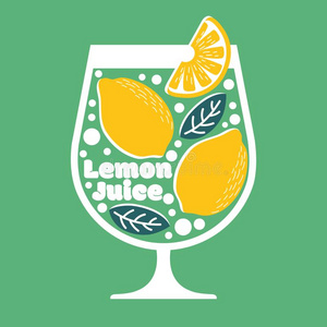 夏异国的和回归线果汁柠檬汽水矢量照片