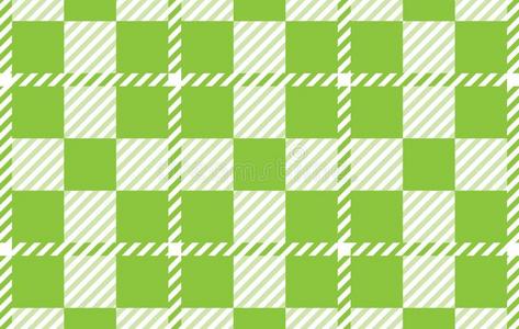 光绿色的有条纹或方格纹的棉布模式.