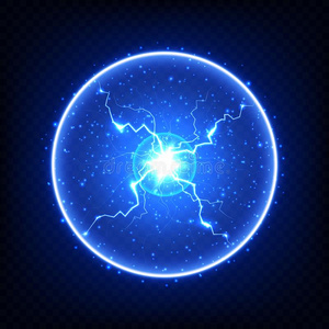 魔力般的亲吻抽象的电的元素,灼热的球闪电般的照片