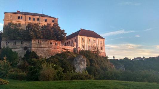 维斯普雷姆城市太好了天,风景日落城堡照片