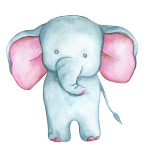 小的漂亮的漫画象-水彩说明照片