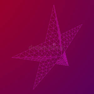 五-尖的星线框图照片