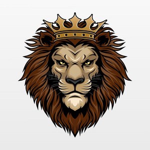 国王狮子插画-国王狮子手绘-国王狮子卡通图-摄图新视界