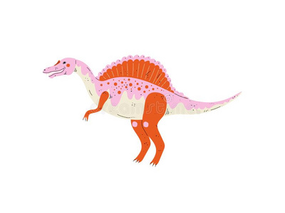 动物以色列富有色彩的棘龙恐龙,漂亮的史前的动物矢量israel以色列