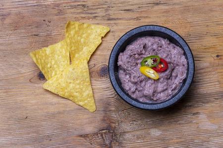 墨西哥人菜豆refritos照片