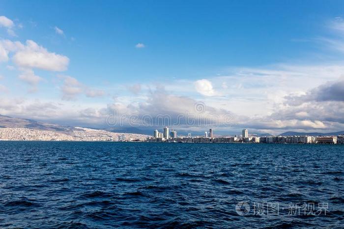 海景画从大官邸码头,伊兹密尔,火鸡