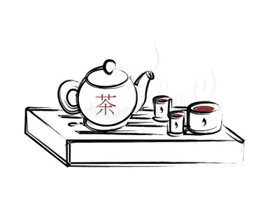 剪贴画茶水.