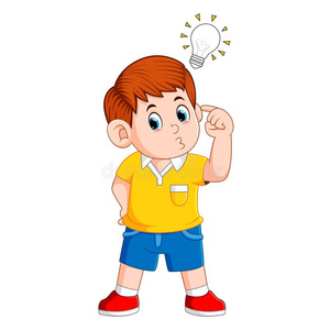 思考中的漫画男孩图片