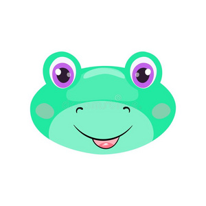 漂亮的青蛙面容或面具隔离的向白色的背景.carto向三辛胺照片