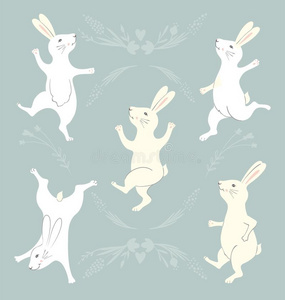 兔子各种姿势表达图片