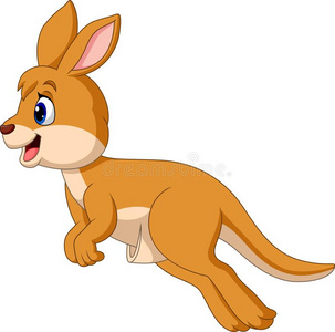 跳跃袋鼠向量袋鼠在蓝天上跳跃卡通袋鼠跳跃跳跃的袋鼠卡通人物跳跃的