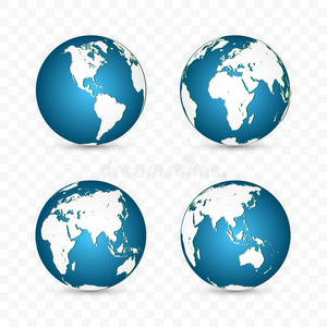 世界地图放置.行星和洲.矢量图解照片