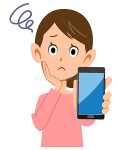 烦恼主妇女人谁有麻烦佃户租种的土地一sm一rtphone照片