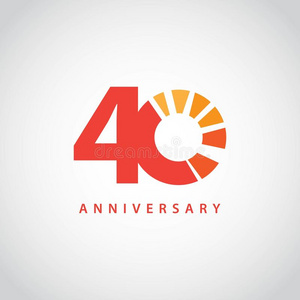 40年周年纪念日矢量样板设计说明摄影图