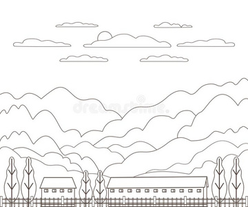 风景线条中国风图片-风景线条中国风素材-风景线条中国风插画-摄图新