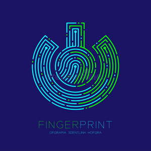 动力符号指纹扫描模式标识猛冲线条,数字的技术照片