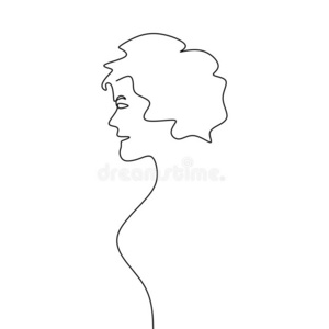 的彩色线条男孩与头发和t恤设计矢量插图线条画卡通人与 muttonchop