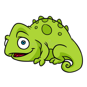 小的幸福的变色蜥蜴蜥蜴动物性格漫画illustrat照片