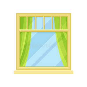 绿色窗户卡通图图片
