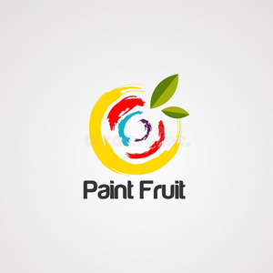 颜料成果标识矢量,偶像,元素,和样板照片