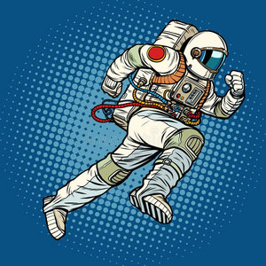 宇航员跑前进地照片