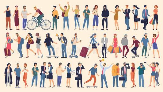 各种各样的城市人字符各种各样的活动照片