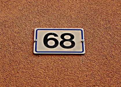 意大利:路信号数字68num.六十-num.八.照片