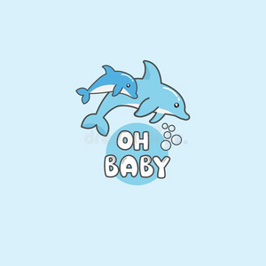 章鱼海豚水母海马海星螃蟹蜗牛鲸鱼印花海豚婴儿漂亮的照片.