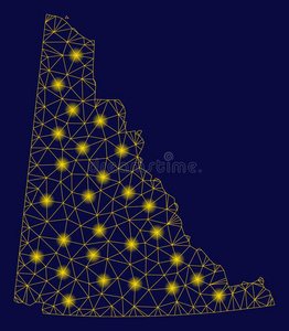 黄色的网孔金属丝框架重电子省份地图和光地点照片