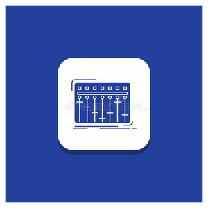 音量增加按钮蓝色圆形的按钮为安慰,discjockey流行音乐播音员,搅拌器