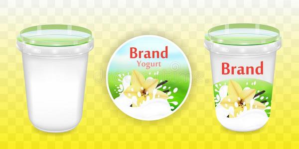 香子兰酸奶包装设计,食物容器采用3英语字母表中的第四个字母说明照片