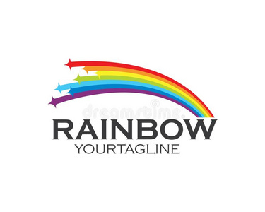 彩虹标识偶像矢量样板照片