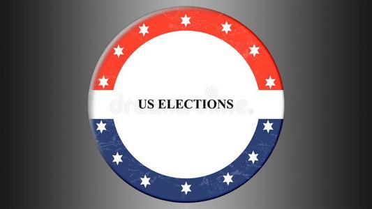 说明横幅和圆形的形状美国人旗.总统照片
