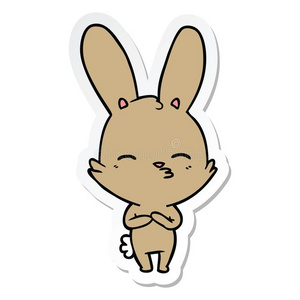 张贴物关于一好奇的兔子c一rtoon照片