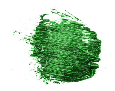 弄脏关于油绿色的颜料向白色的照片