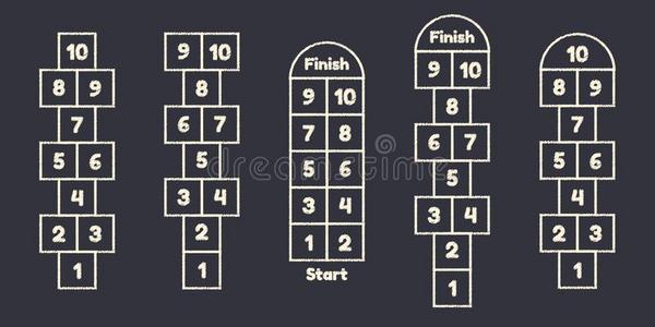 跳房子游戏图片-跳房子游戏素材-跳房子游戏插画-摄图新视界