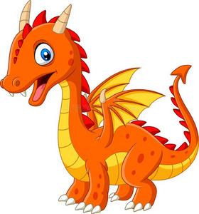 漫画矢量说明幸福的欢乐的漫画关于雷龙和翼龙手绘矢量插图可爱有趣的