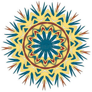 富有色彩的印度的万花筒似的和用作说明的色彩m和ala插画