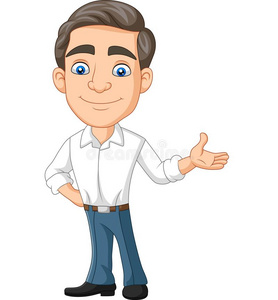 举漫画漫画幸福的年幼的商人举向照片