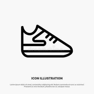 野营靴图标彩色线条符号.优质独立登山鞋元素,时尚风格.