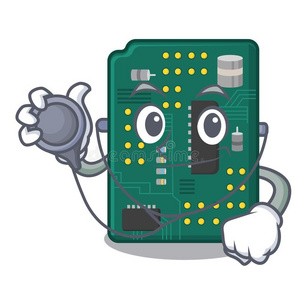 酷医生吉祥物医生电路板powercircuitbreaker电源断路器隔离的和吉祥