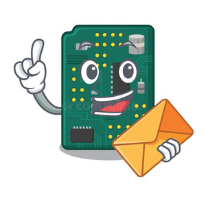 和信封电路板powercircuitbreaker电源断路器采用漫画形状照片