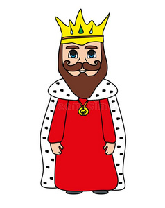 有趣的漫画国王向白色的背景-隔离的illustrati向照片