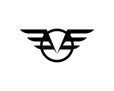 猎鹰标识黑的猎鹰翅膀标识样板矢量照片