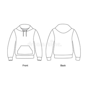 运动衫机智一兜帽一nd口袋technic一l草图矢量.连帽衫照片