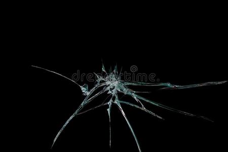 镜子破裂破裂向镜子和破碎的玻璃向黑的背景照片