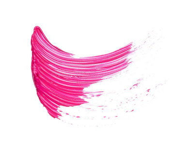 粉红色的中风和质地睫毛膏染色黑,粉红色花,镶水彩颜料中风水彩分离和