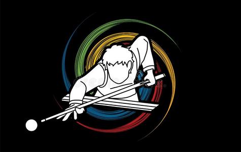 斯诺克比赛斯诺克台球运动行动漫画图解的照片