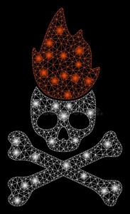 闪耀网孔金属丝框架地狱火和闪耀地点照片