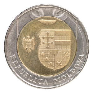 木卫二的货币新的摩尔多瓦的花环硬币照片